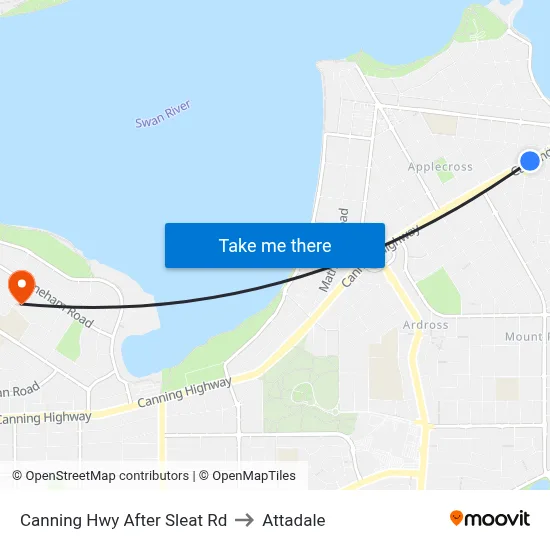 Canning Hwy After Sleat Rd to Attadale map