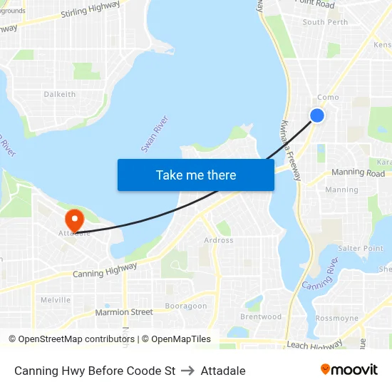 Canning Hwy Before Coode St to Attadale map