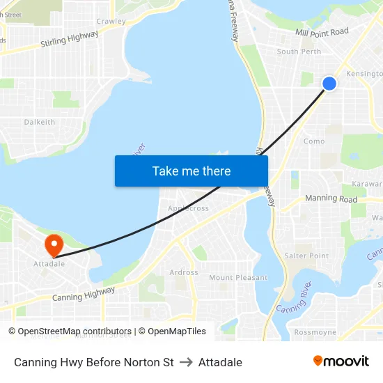 Canning Hwy Before Norton St to Attadale map