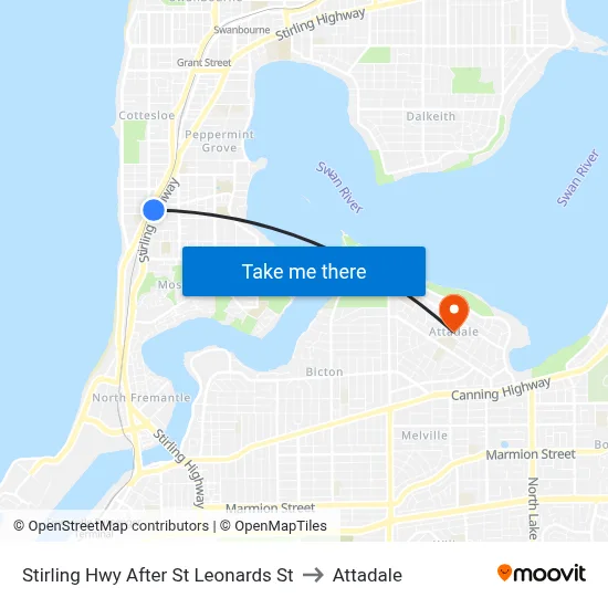 Stirling Hwy After St Leonards St to Attadale map