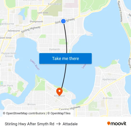 Stirling Hwy After Smyth Rd to Attadale map