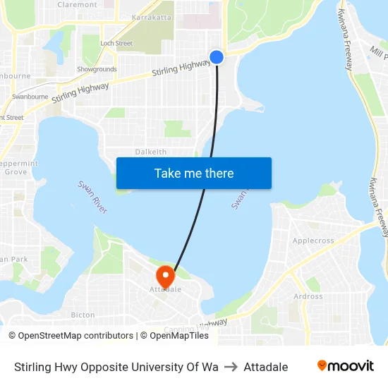 Stirling Hwy Opposite University Of Wa to Attadale map
