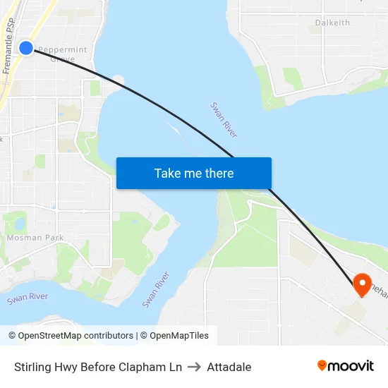 Stirling Hwy Before Clapham Ln to Attadale map