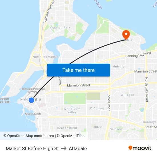Market St Before High St to Attadale map