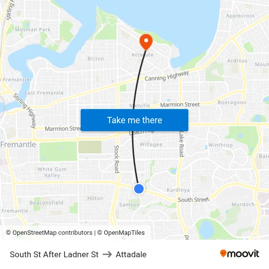 South St After Ladner St to Attadale map