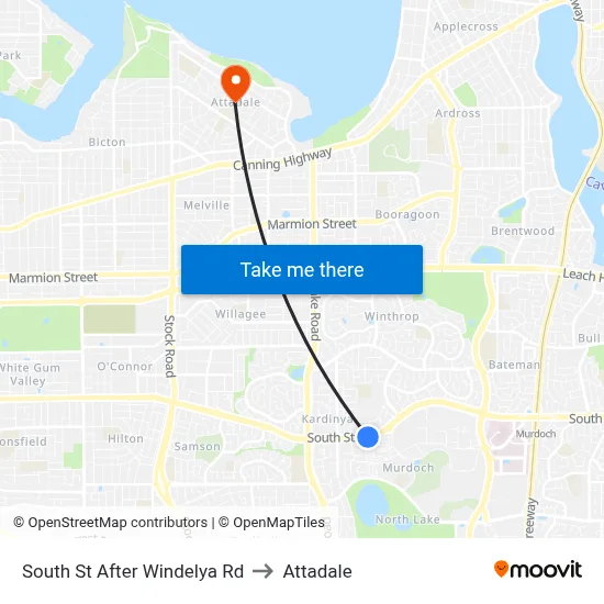 South St After Windelya Rd to Attadale map