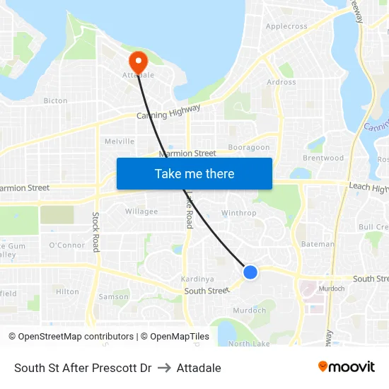South St After Prescott Dr to Attadale map
