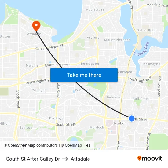 South St After Calley Dr to Attadale map