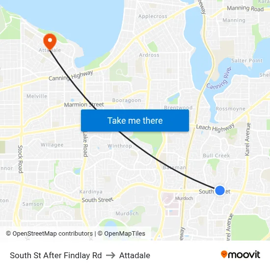 South St After Findlay Rd to Attadale map