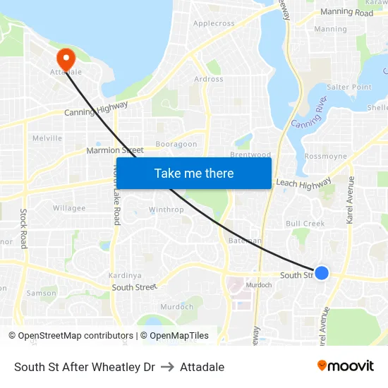 South St After Wheatley Dr to Attadale map