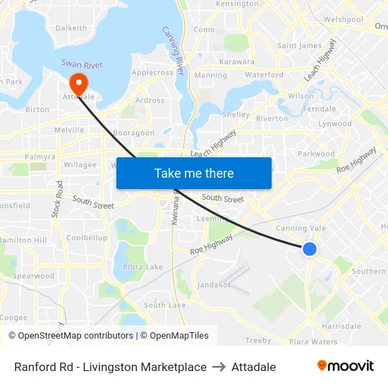 Ranford Rd - Livingston Marketplace to Attadale map
