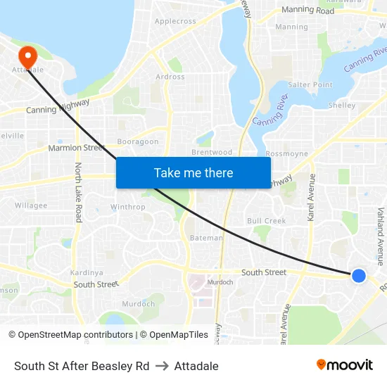 South St After Beasley Rd to Attadale map