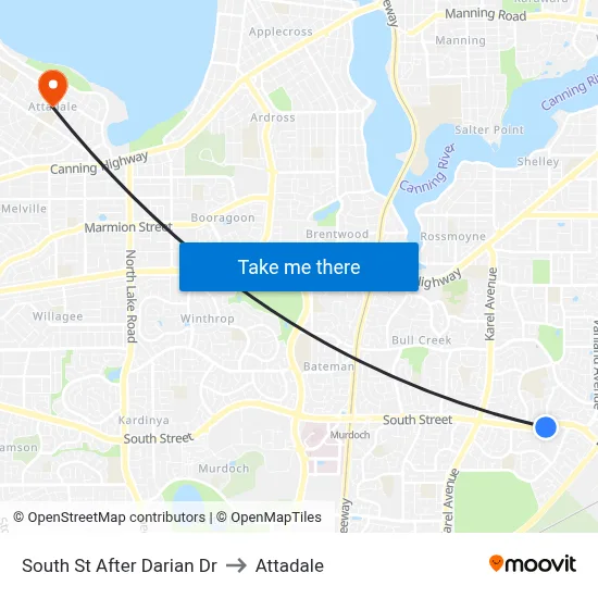South St After Darian Dr to Attadale map