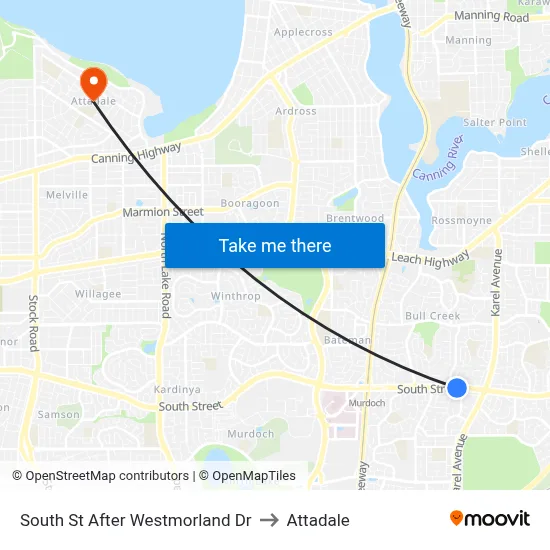 South St After Westmorland Dr to Attadale map