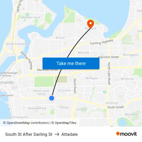 South St After Darling St to Attadale map