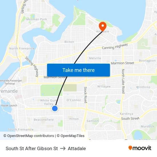 South St After Gibson St to Attadale map