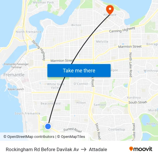 Rockingham Rd Before Davilak Av to Attadale map
