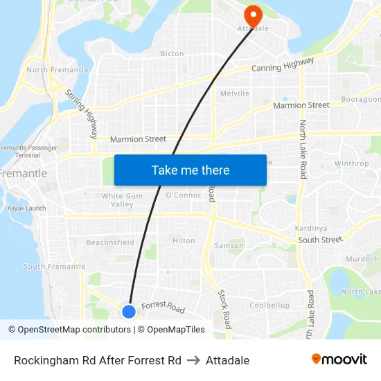 Rockingham Rd After Forrest Rd to Attadale map