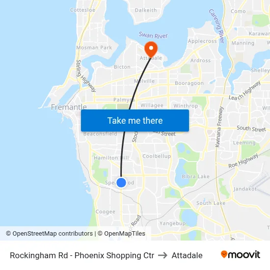 Rockingham Rd - Phoenix Shopping Ctr to Attadale map