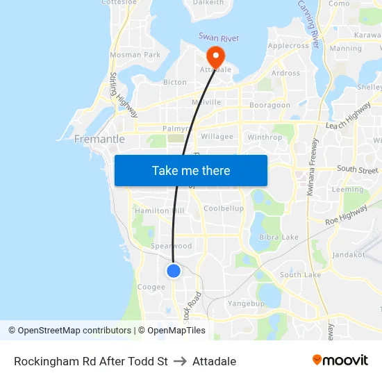 Rockingham Rd After Todd St to Attadale map