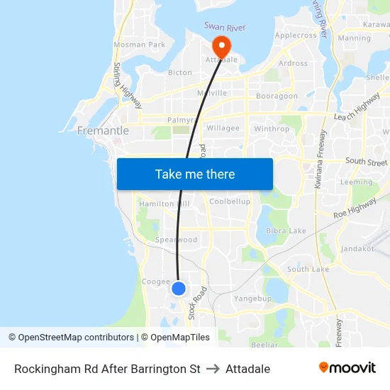 Rockingham Rd After Barrington St to Attadale map