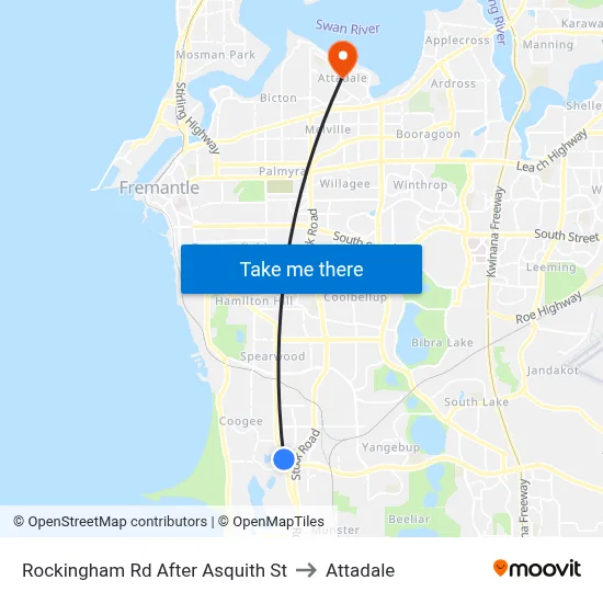Rockingham Rd After Asquith St to Attadale map