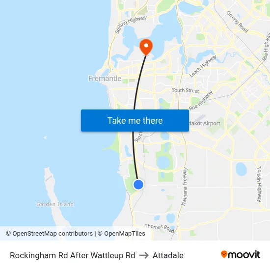Rockingham Rd After Wattleup Rd to Attadale map