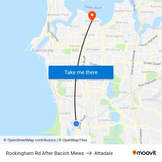 Rockingham Rd After Bacich Mews to Attadale map