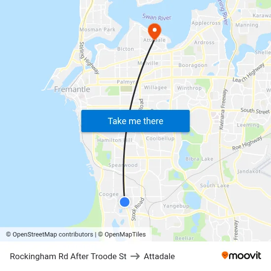 Rockingham Rd After Troode St to Attadale map