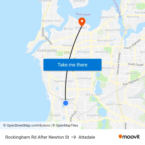 Rockingham Rd After Newton St to Attadale map