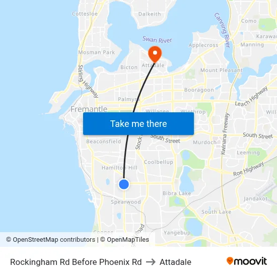 Rockingham Rd Before Phoenix Rd to Attadale map
