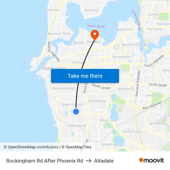 Rockingham Rd After Phoenix Rd to Attadale map