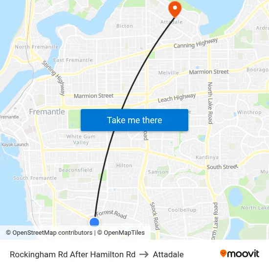Rockingham Rd After Hamilton Rd to Attadale map