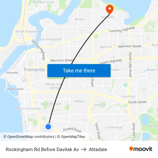 Rockingham Rd Before Davilak Av to Attadale map