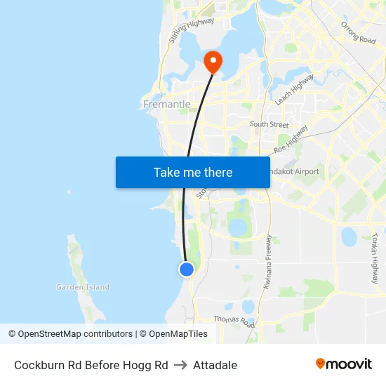 Cockburn Rd Before Hogg Rd to Attadale map