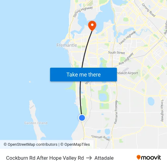 Cockburn Rd After Hope Valley Rd to Attadale map
