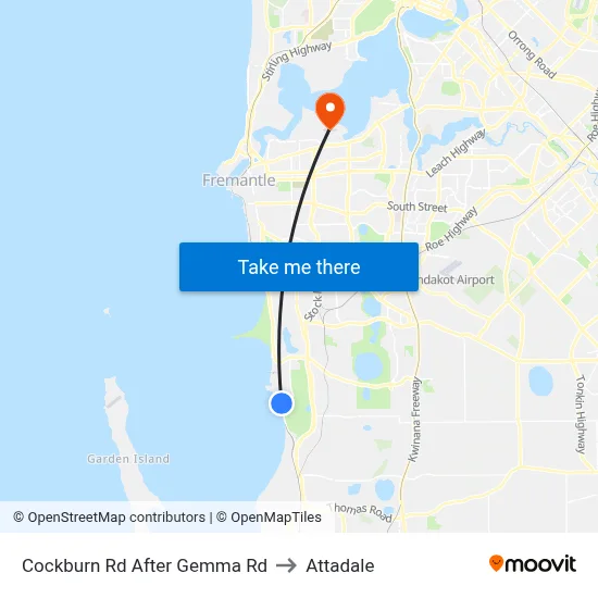 Cockburn Rd After Gemma Rd to Attadale map