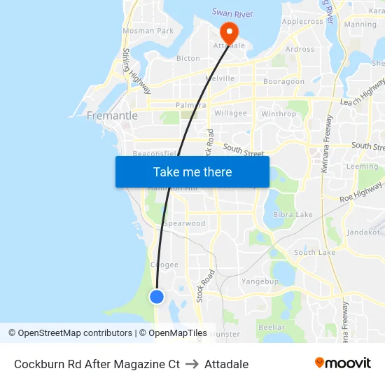 Cockburn Rd After Magazine Ct to Attadale map