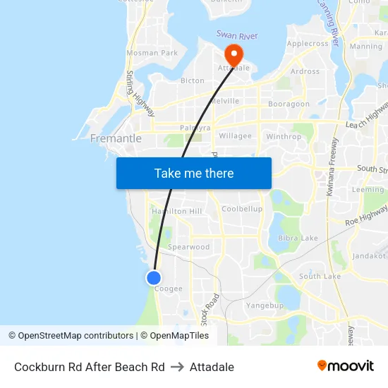Cockburn Rd After Beach Rd to Attadale map