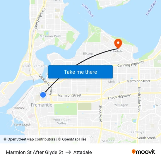 Marmion St After Glyde St to Attadale map