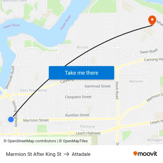 Marmion St After King St to Attadale map