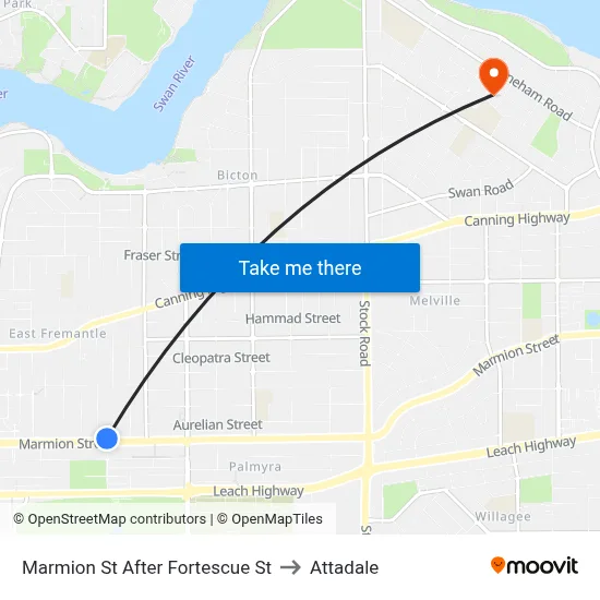 Marmion St After Fortescue St to Attadale map