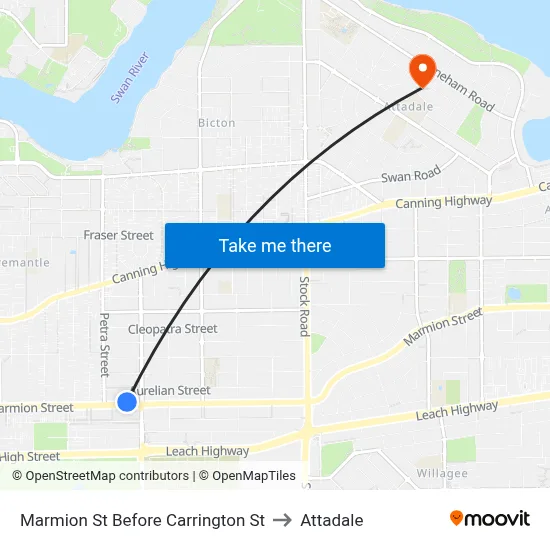 Marmion St Before Carrington St to Attadale map