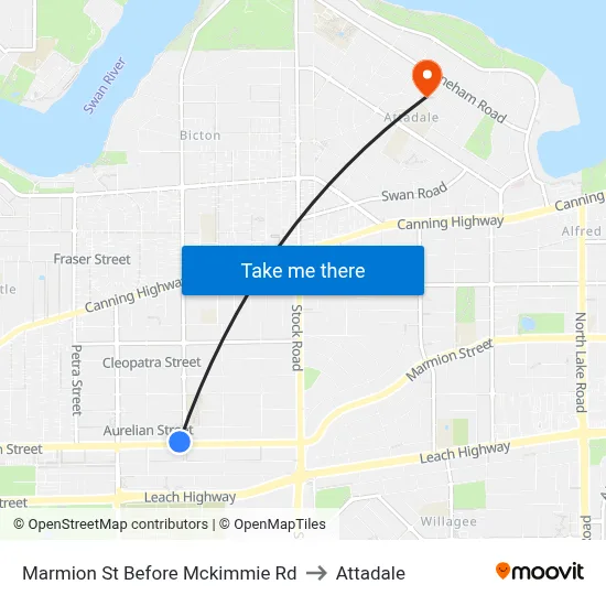 Marmion St Before Mckimmie Rd to Attadale map