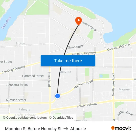 Marmion St Before Hornsby St to Attadale map