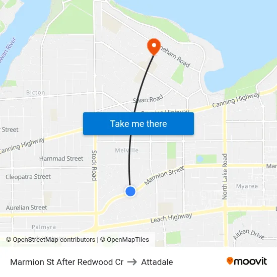 Marmion St After Redwood Cr to Attadale map