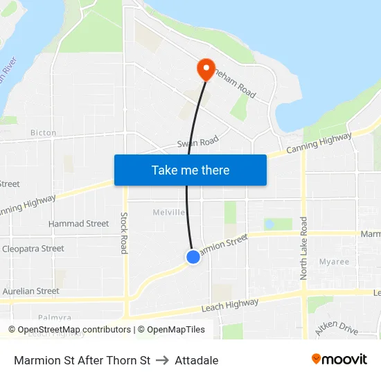 Marmion St After Thorn St to Attadale map