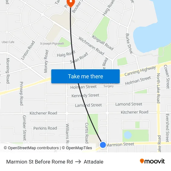 Marmion St Before Rome Rd to Attadale map