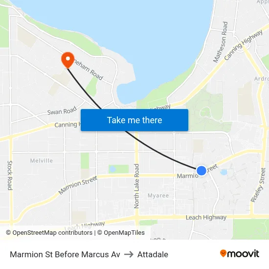 Marmion St Before Marcus Av to Attadale map
