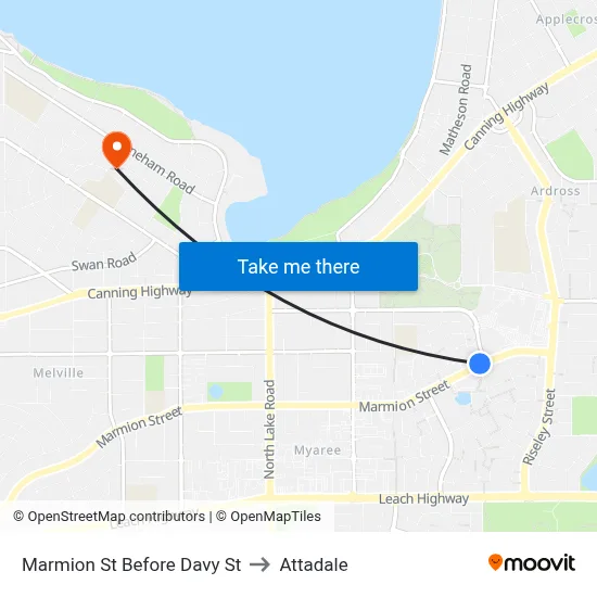 Marmion St Before Davy St to Attadale map